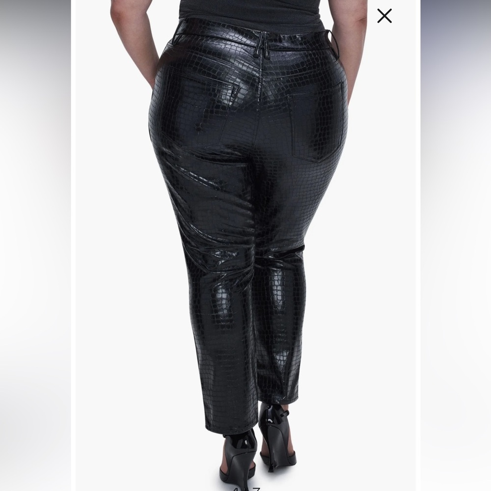 Good American Classic Croc Embossed Faux Leather Ankle Pants New With Tags 14 - Picture 3 of 13
